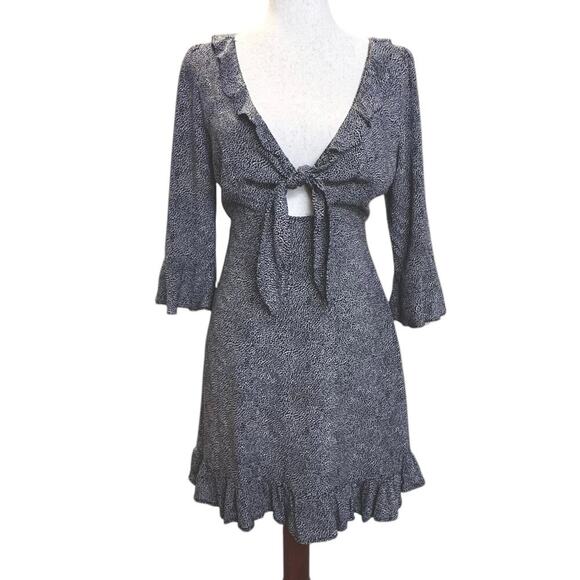 NWT Auguste the Label | Diamond Rumba Sleeved Mini Dress | Black | Women’s XS - Picture 1 of 13